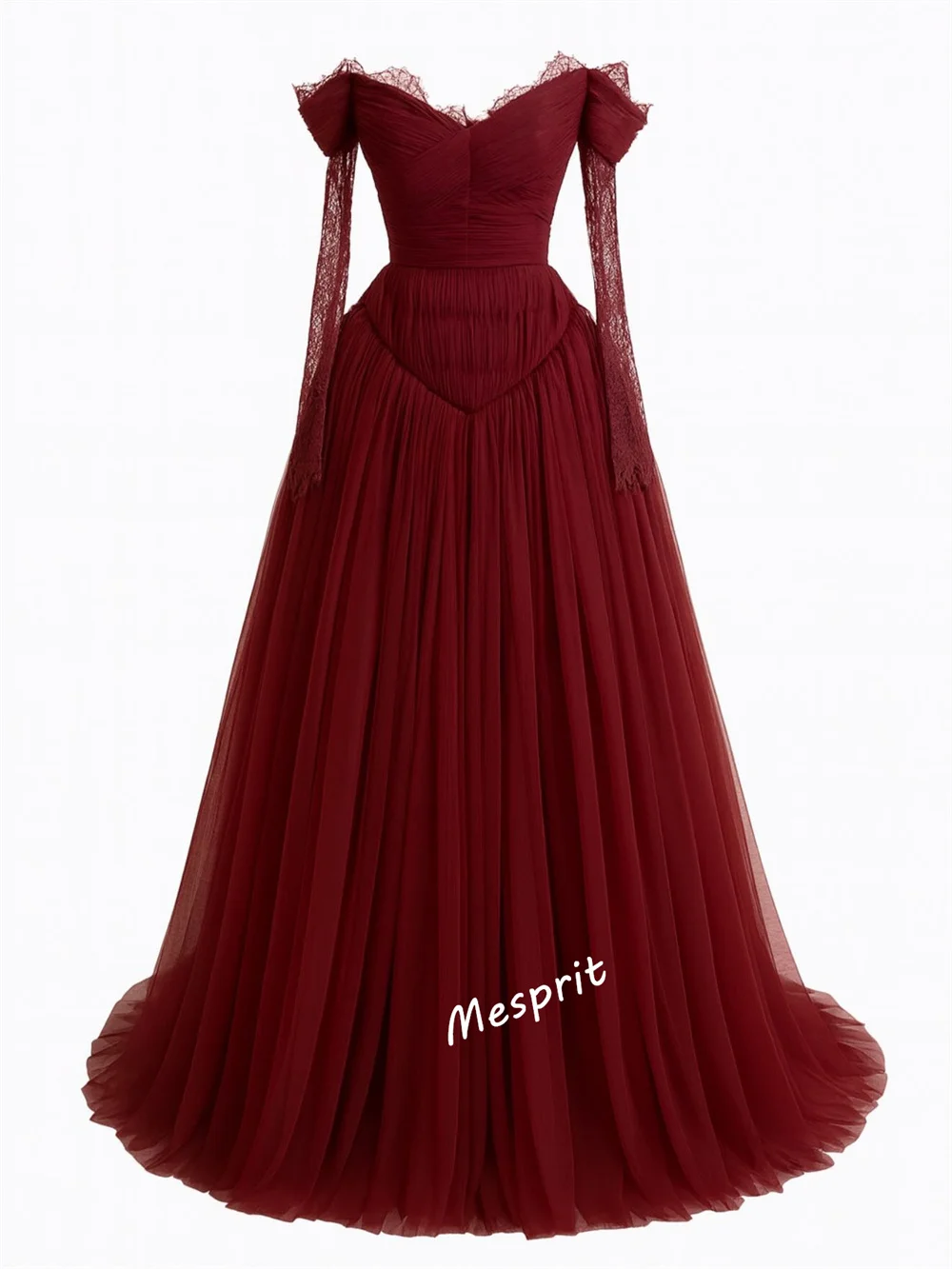 فساتين طويلة مخصصة مكشوفة الكتف وأكمام طويلة على شكل حرف a فستان سهرة نسائي مناسبة مخصصة لحفلات الزفاف الأنيقة