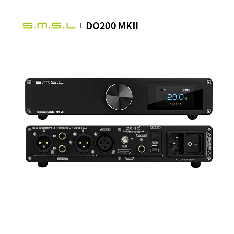 

SMSL DO200 MKII Аудио ЦАП ES9068AS*2 XMOS XU316 Bluetooth 5,0 MQA Полный декодирование OPA1612*5 Операционный усилитель DSD512 768 кГц 32-битный декодер компакт-дисков