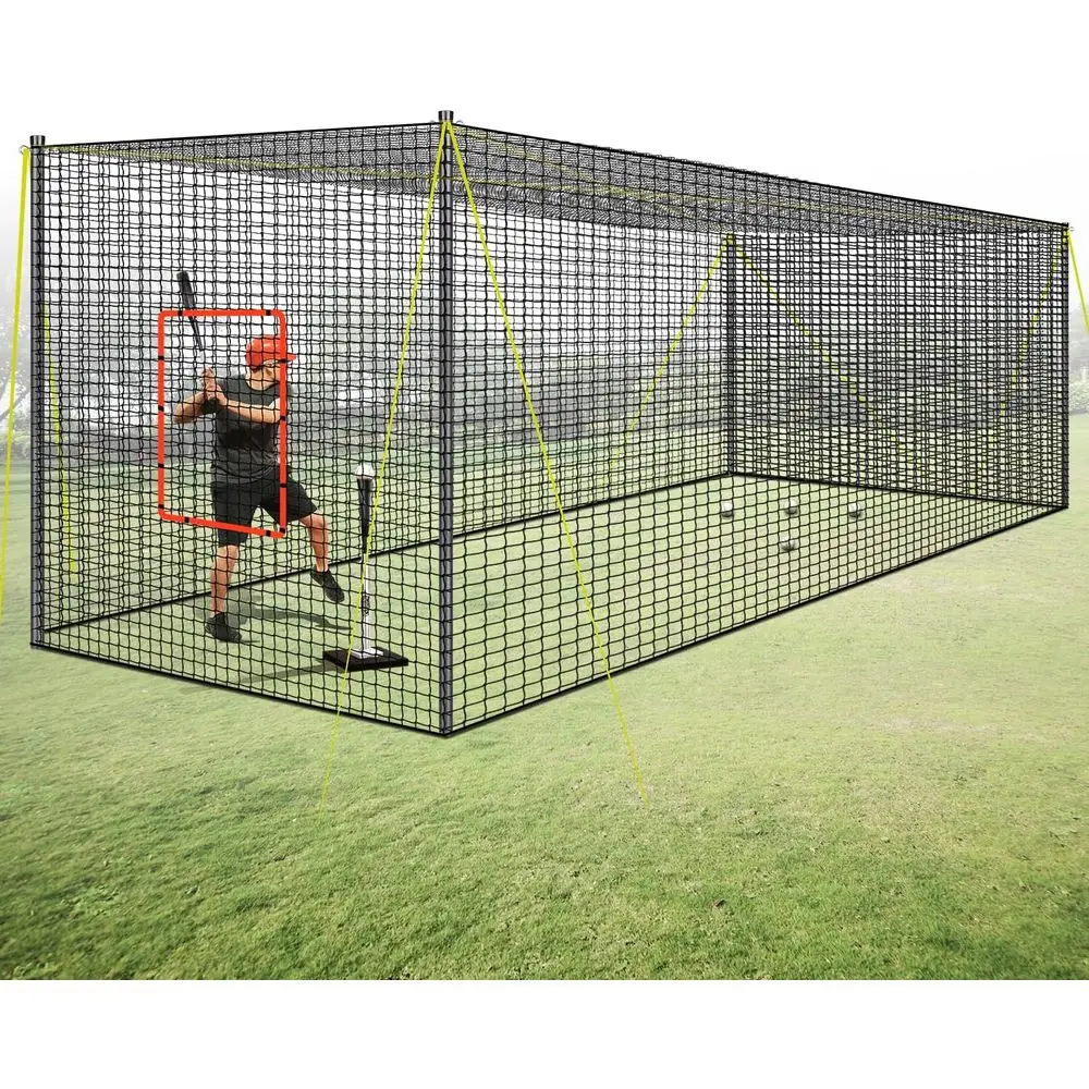 

Portable Baseball & Sotball Batting Cage,22T x 12T x 8T Batting Cage Net With Pitching hine Hole,Detachable Door,Target,And Guid