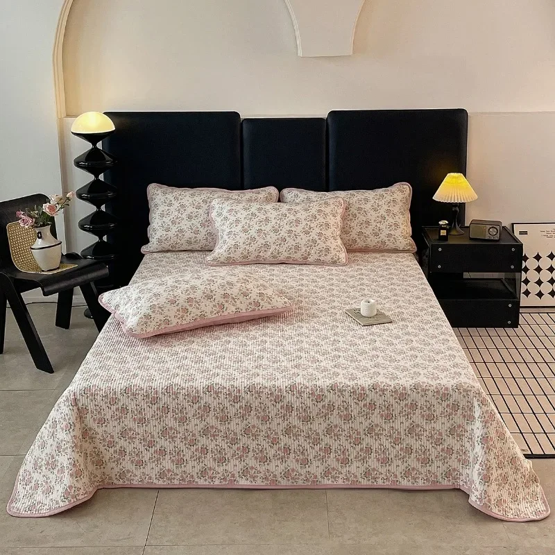 New solid color washable bed cover single piece thickened padded tatami bed sheet three-piece set universal in all seasons