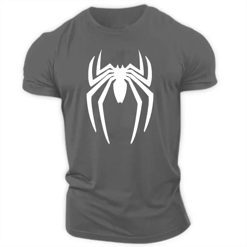 Seasonal Fashion Outdoor Casual Sports 3D Spider Printed T-Shirt Adult Men\'s Round Neck Short Sleeve T-Shirt Loose Comfort