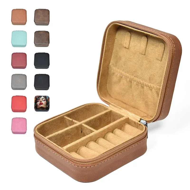 Custom Logo Leather Jewelry Box Luxury Earring Bracelet Necklace Ring Watch Box Packaging PU Leather Jewelry Box