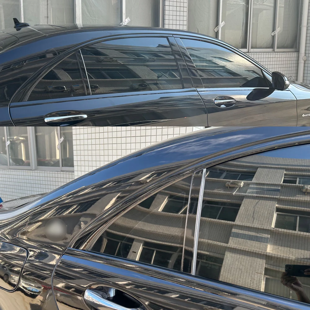 Apply to Mercedes Benz S-Class W222 2014-2020 Window Chrome Delete Blackout ABC Pillars Glossy Black Stickers