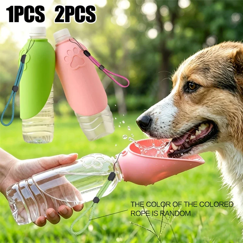 Silikon-Haustier-Wasserflasche, tragbarer Outdoor-Wasserspender für Hunde, Reise-Trinknapf für Hunde und Katzen, Zubehör – Detail 1