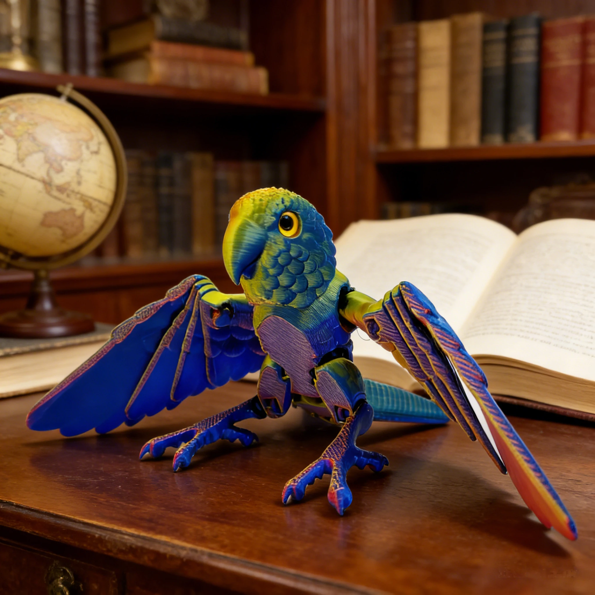3D Printed Parrot's Lifelike Feather Texture Adds Natural and Dynamic Beauty to Homes, and Adds Vitality to Office Desktops
