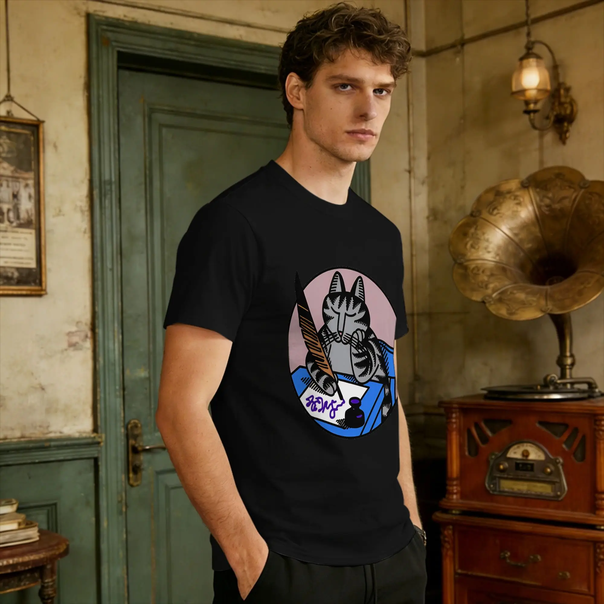 Ryan Gosling Cat Golden Gate Bridge Cat T-Shirt Summer Project Hail Mary Awesome T-Shirt Pure Cotton Tshirt For Men's Casual Top