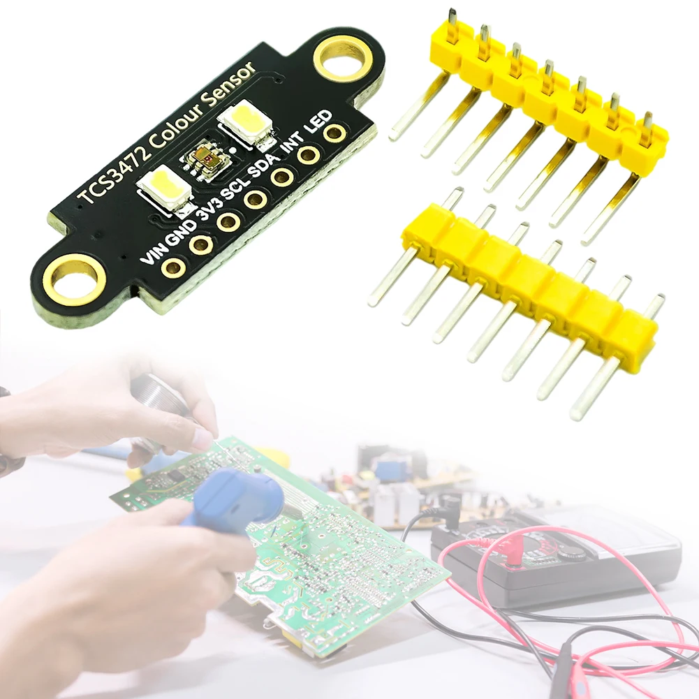 TCS34725 RGB Color Detector Sensor Module Color Sensor Recognition Module 3.3V/5V Bright Light Sensor for Arduino