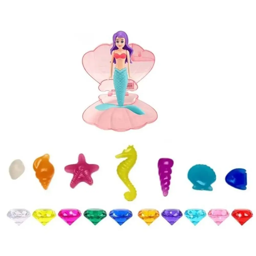 Funny Spin Mermaid Dive Princess Floats Rising Design Floating Shell Mermaid Discovering Treasure Diving Game Mermaid Pool