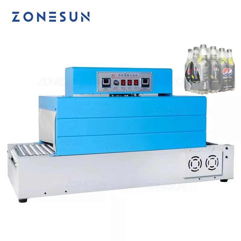 

ZONESUN Electric Tunnel Type Heat Shrinking Machine Film Wrapping Machine Food Packing Machine Tableware Juice Beverage ZS-BS400