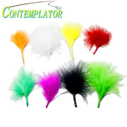 CONTEMPLATOR Fly Tying 30pcs Blood Marabou Turkey Fluff For Tails Wings Materials 8colors Streamers 5-8cm Fly Tying Feathers