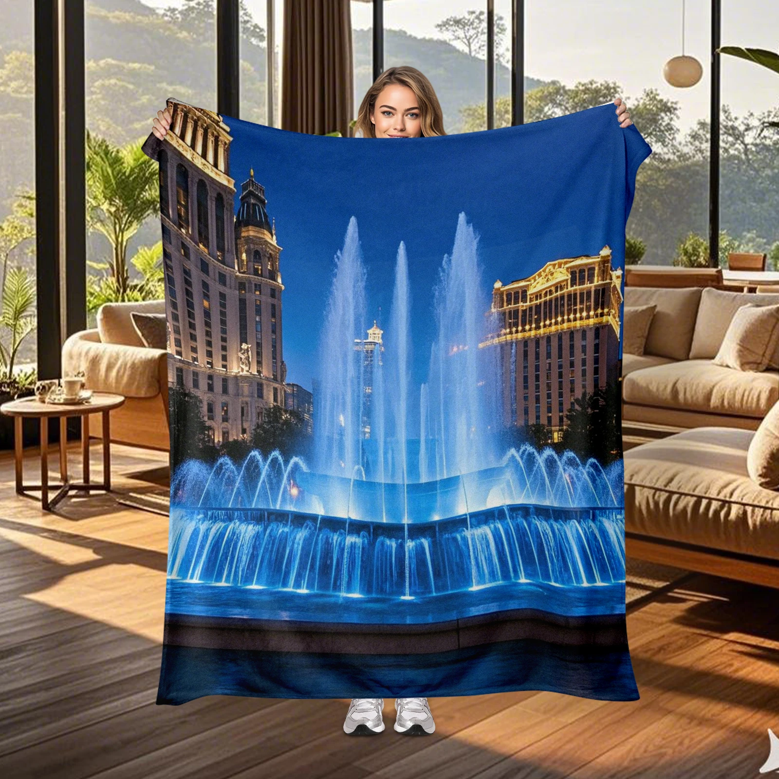 Us Special Bellagio Hotel Fountains Blanket Brings Comfort And Warmth Expresses Deep Affection For Family And Friends