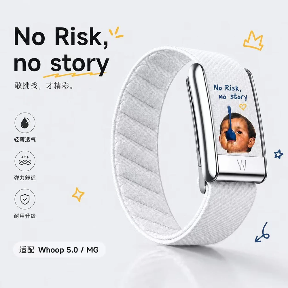Premium For WHOOP 5.0 MG Playful Kid Print Nylon Elastic Woven Wrist Band Breathable Sport Replacement Wrist Strap