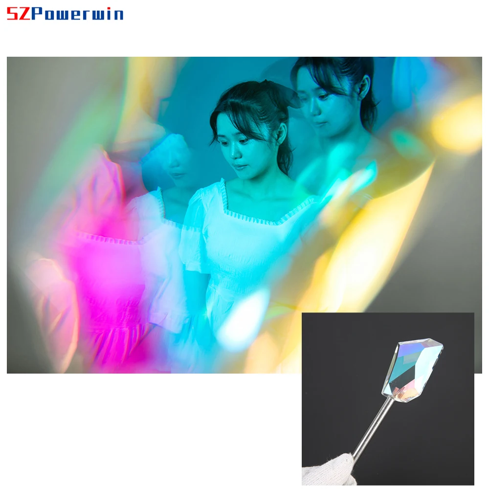 Szpowerwin写真プリズムフィルターdslrsrカメラレンズクリスタルガラスフォトスタジオ1/4ネジアダプターマウントぼかし分割画像