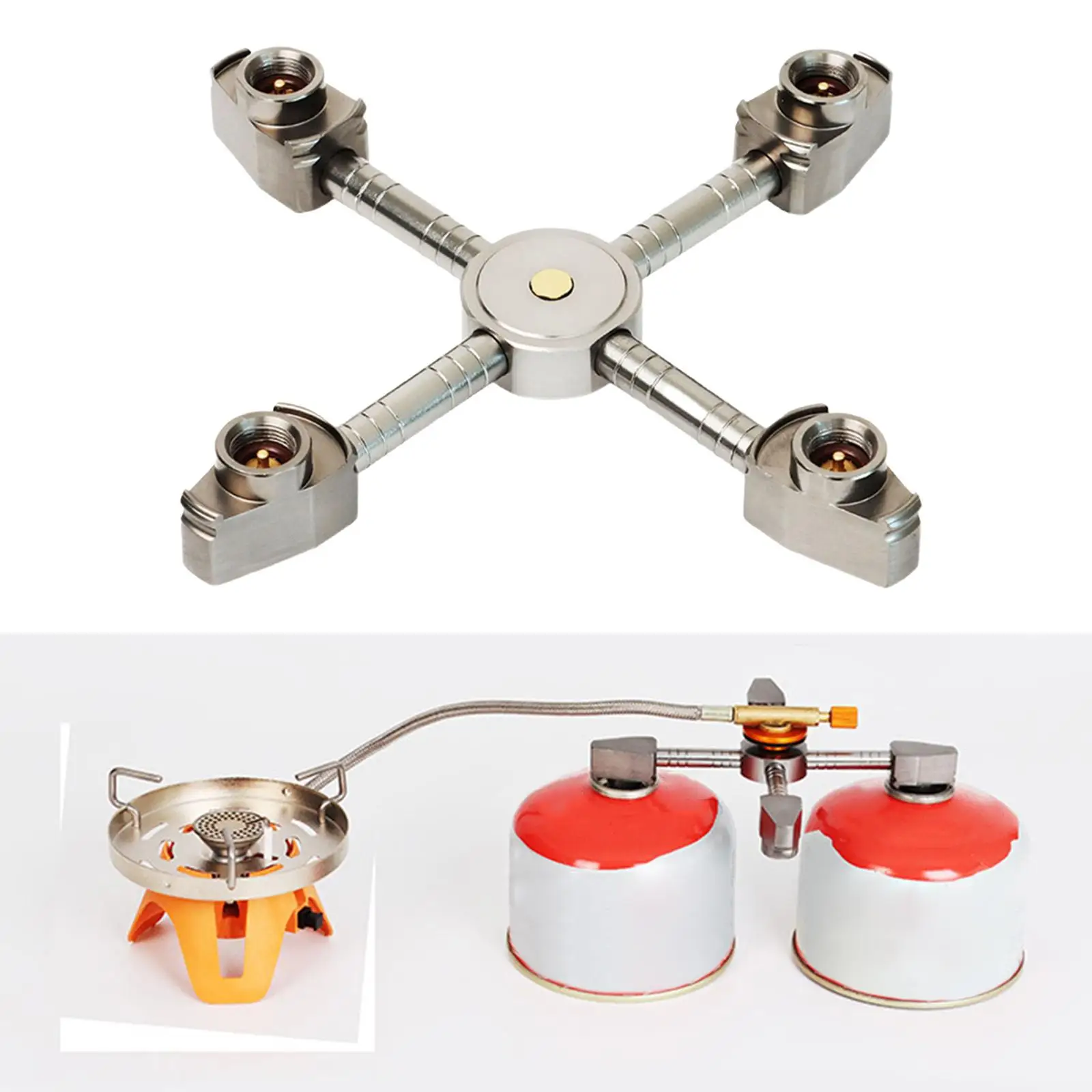 خفيفة الوزن موقد محول الموقد موصل خزان الغاز تحويل في الهواء الطلق نزهة شواء خزان الغاز تحويل رئيس للتخييم شواء #6