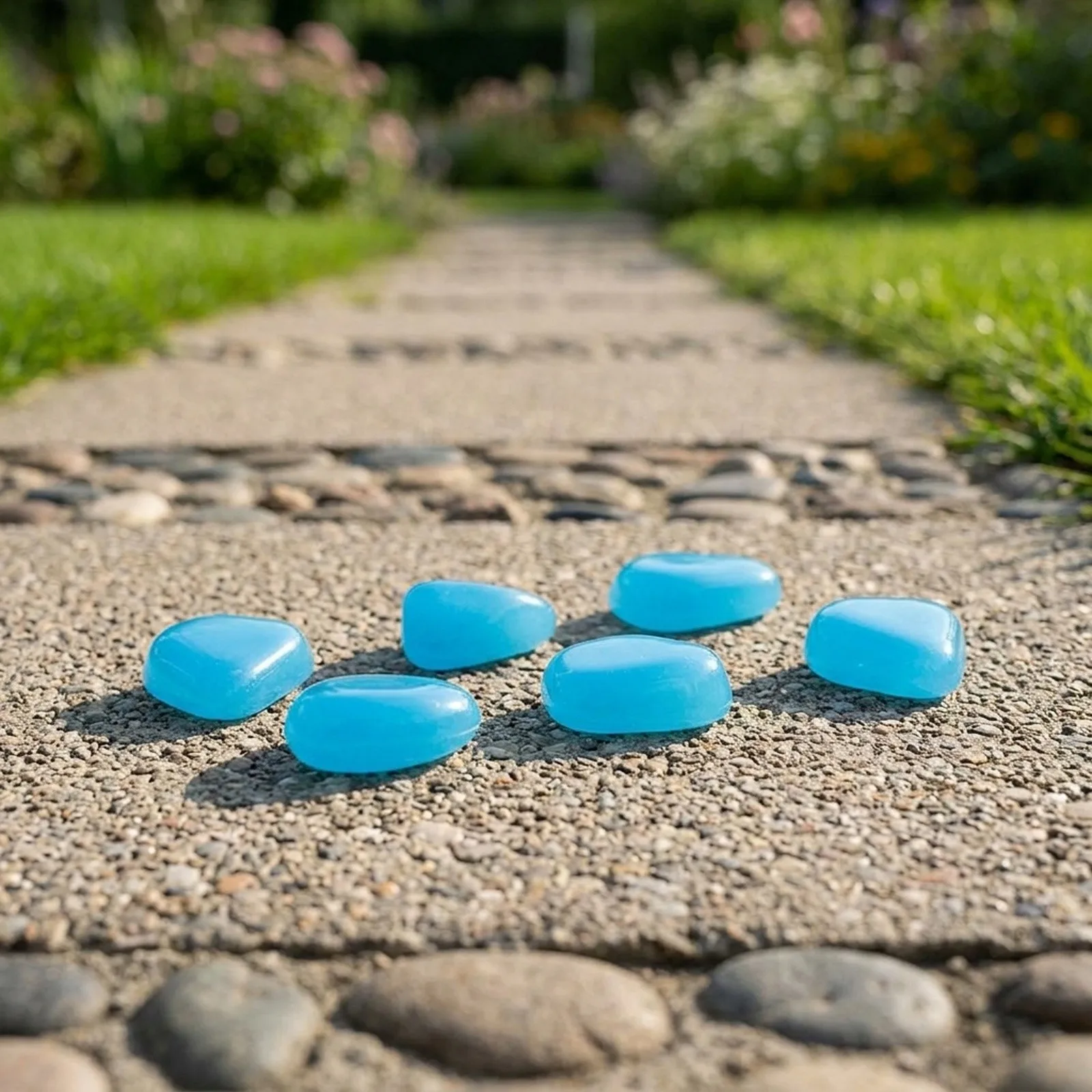 Resin Glowing Stones Luminous Pebbles Weather Resistant Design Material No Wiring Required for child Safe Resin