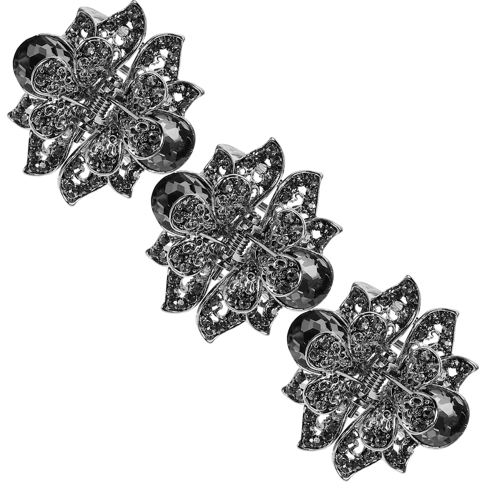 

3pcs Alloy Hair Clips Hollow Flower Petals Design Elegant Makeup Hairpin Zinc Alloy Jaw Clip Creative Hair Claw Clamp Decorative