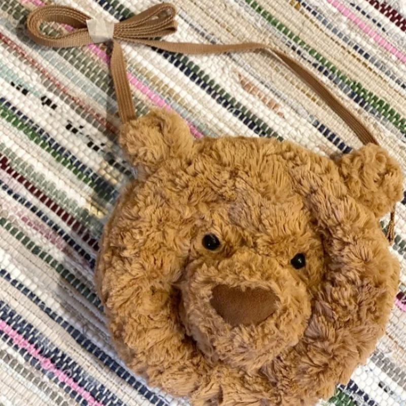 Sac à dos d'ours en peluche de Barcelone, sac de tête d'ours en peluche de dessin animé super mignon, sac de beauté au beurre, jouet en peluche pour étudiant féminin, nouveau, 2025