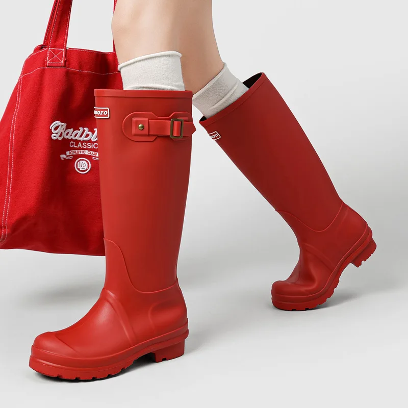 Fashionable High Top Women Rain Boots Soft Soles Comfortable Outdoor Camping Versatile Water Shoes Anti Slip Car Wash Work Shoes
