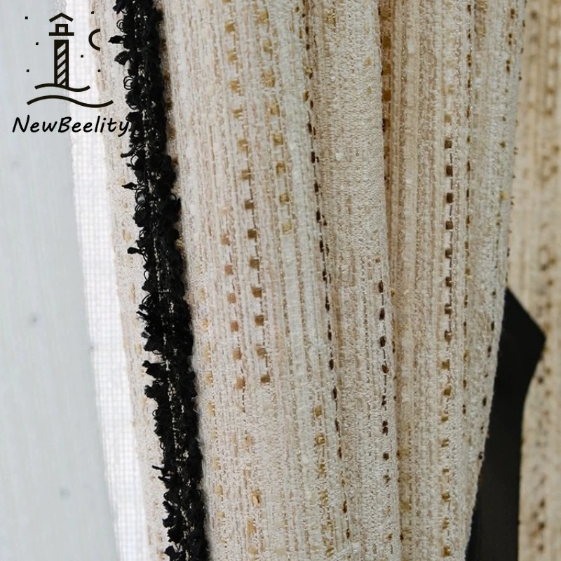 French New High-end Dreamy Curtains for Living Room Bedroom Dining Luxury Retro Custom Size Decoration Drapes White Tulle