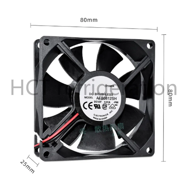 Original 100% Working AFB0812SH DC12V 0.51A 4000±5%RPM 40dBA 6.78 mmH2O/0.267 inH2O 46.62 CFM High air volume server chassis fan