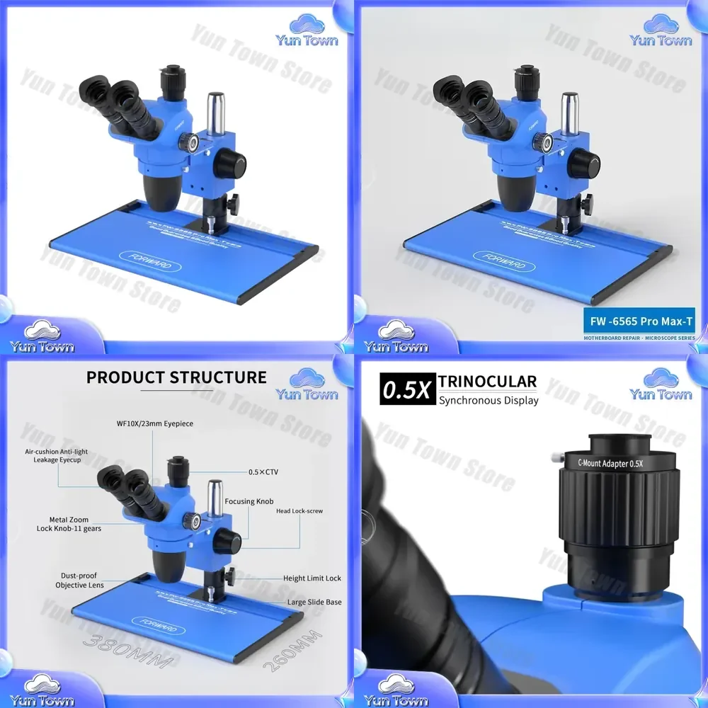 Portable Digital Microscope 6.5X-65X Zoom Slide Base for Mobile Phone Repair FW-6565 ProMax-T for Electronics Repair Tools