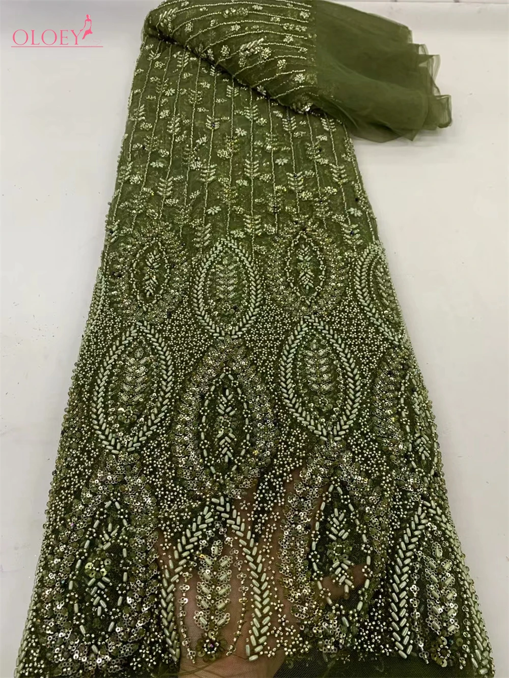 Tissu Africain NigWin avec Paillettes pour Robe de Mariée, Dentelle Perlée, Broderie Française, Mode Élégante, Haute Qualité
