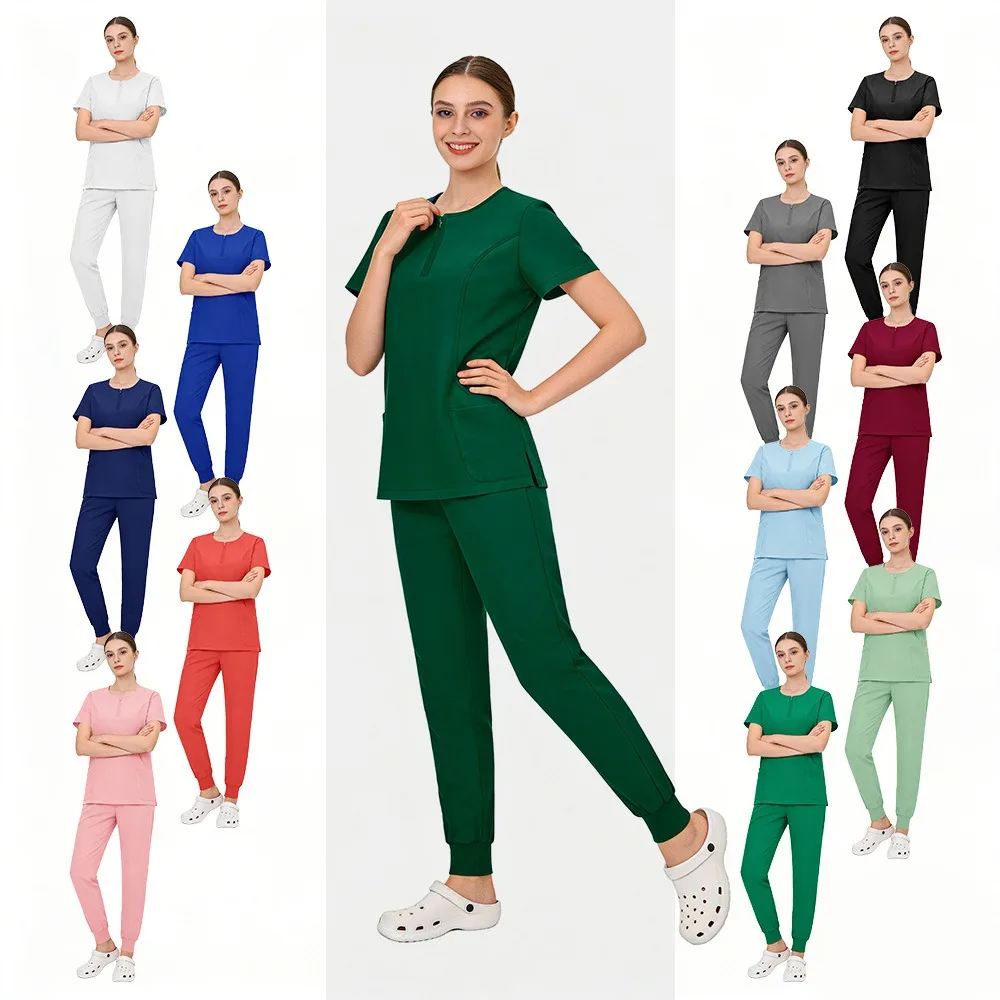 Multicolour Elastic Scrubs Suits Veterinary Uniform Nursing Accessories Women Surgical Gown Dentist Scrub Pharmacy Lab Work Wear