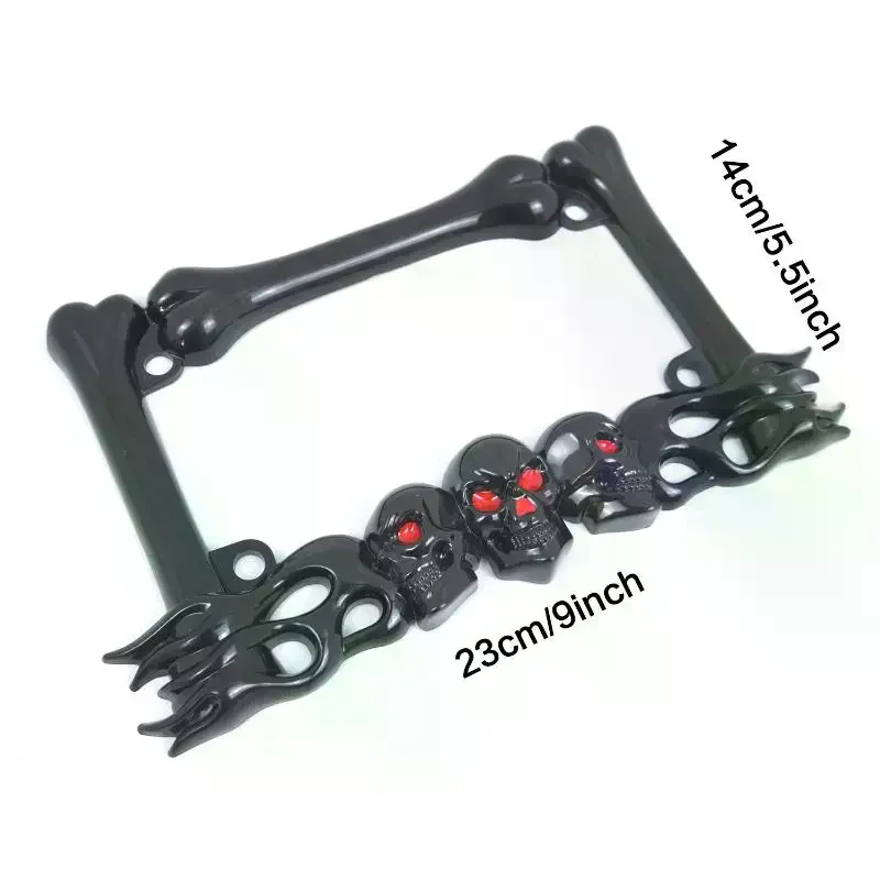 Skull Head Plastic Sport License Plate Frame For Motorcycle Scooters Skull Head Accessory Decoration