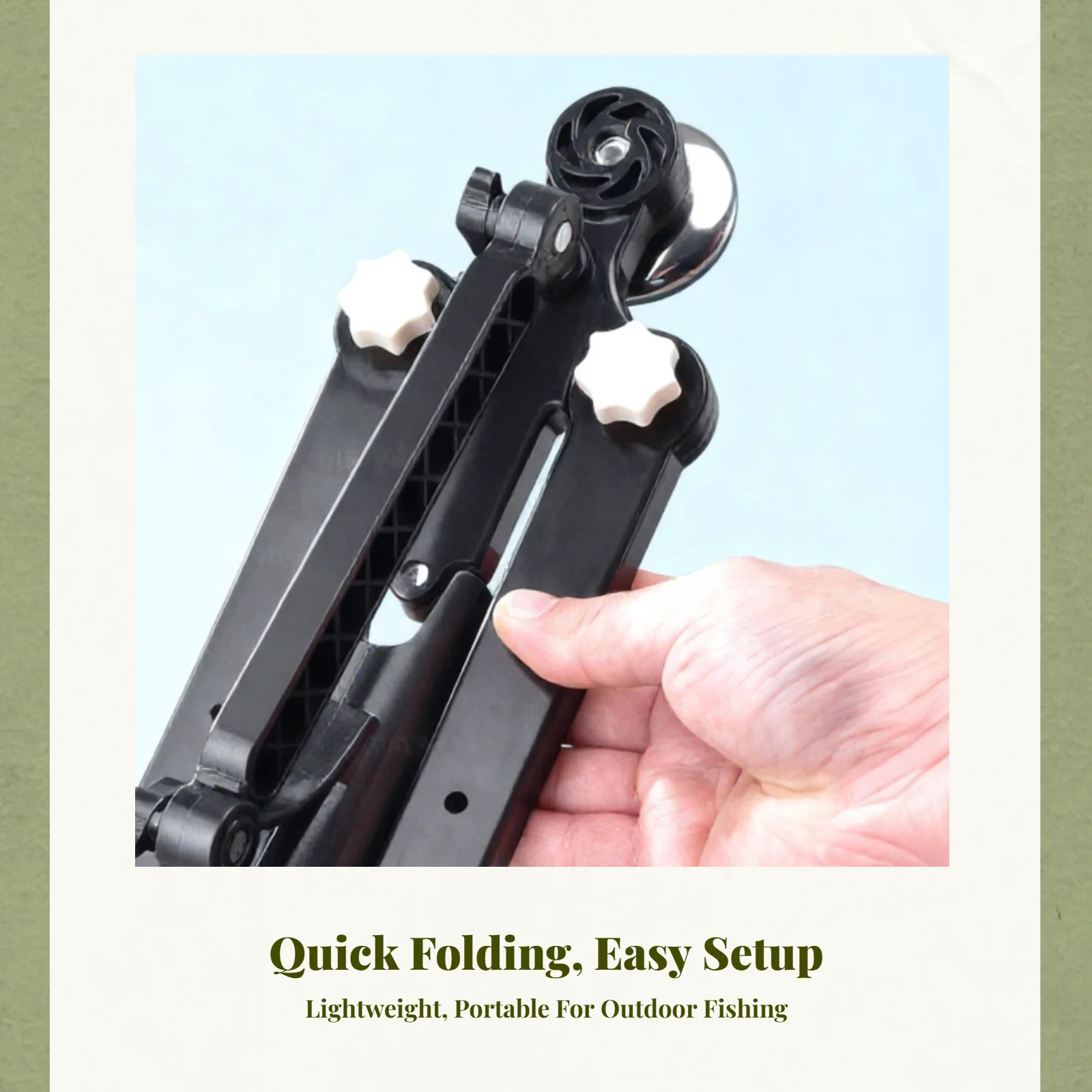 

Ice Fishing Rod Holder Foldable Tripod Adjustable Alarm Flag