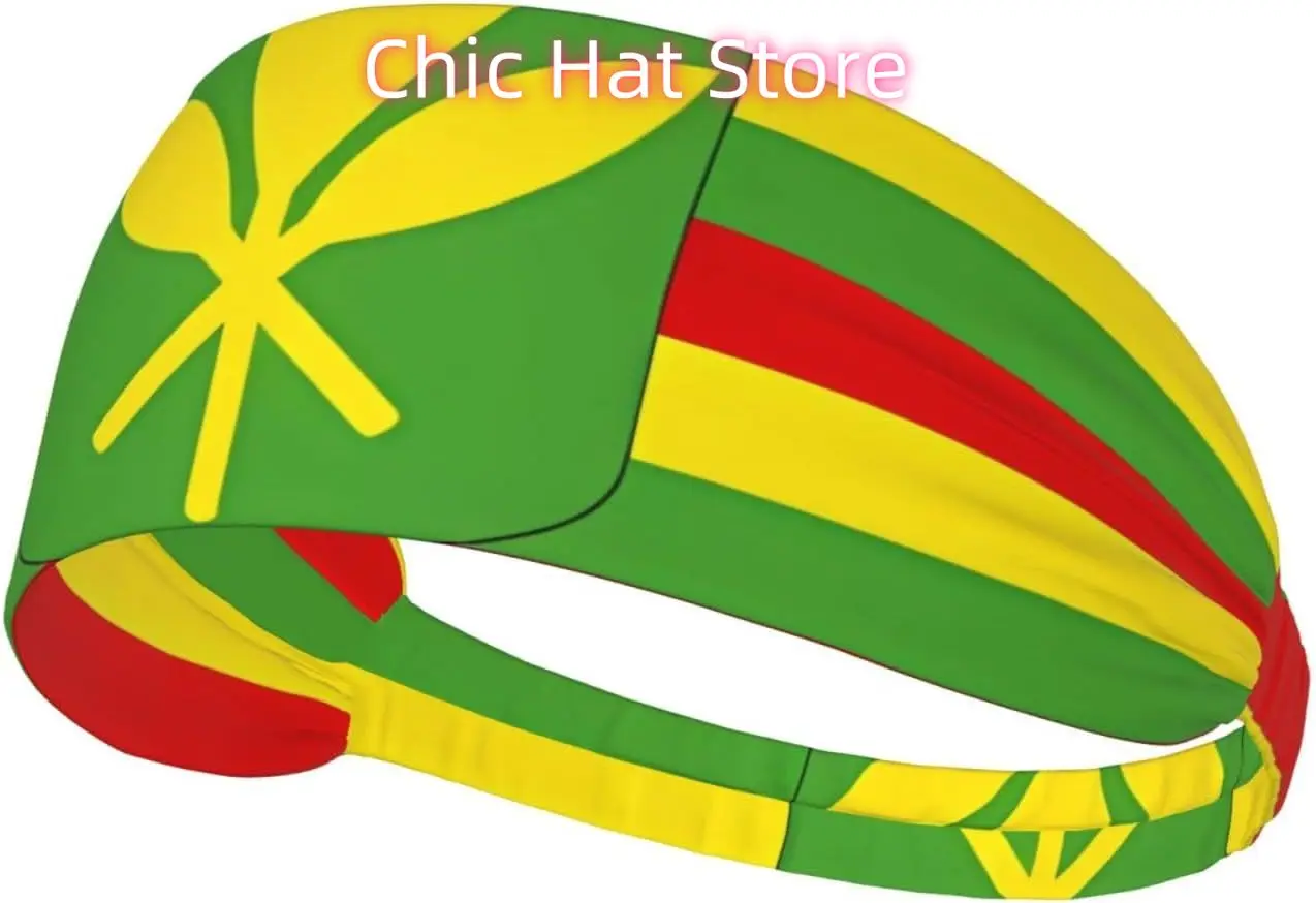 

Native Hawaiian Flag Elastic Exercise Headband, Fitness Exercise Yoga Cycling Headband, Outdoor Sports Elastic Sweat-Absorbing H