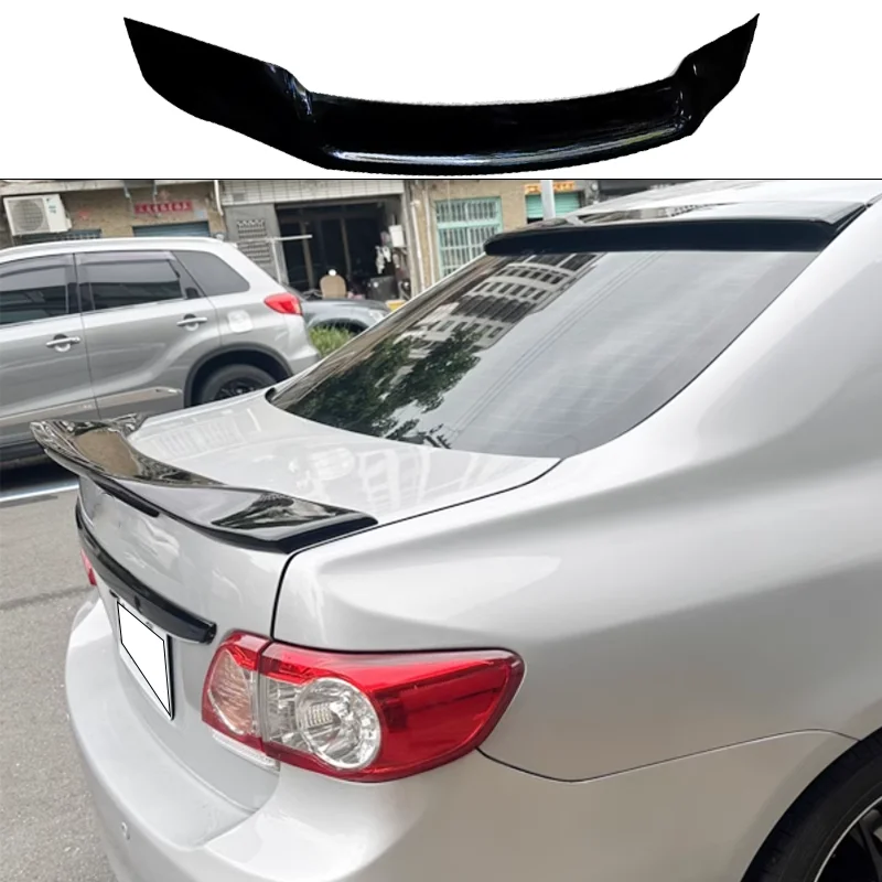 For Toyota Corolla Altis 2007-2013 R Style Rear Trunk Lid Duck Car Spoiler Wings Black Carbon Painted Tuning  Parts