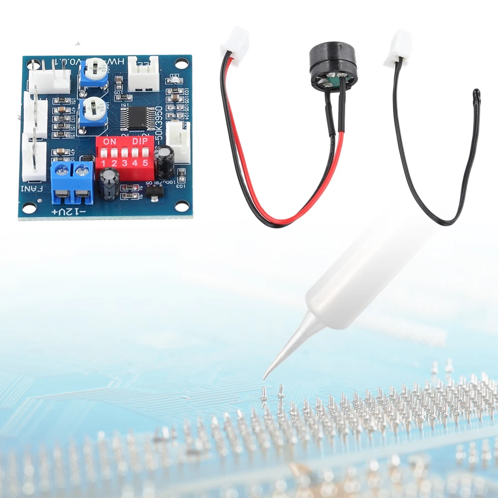 

Плата управления скоростью вентилятора 4-проводная, 12В DC, с сигнализацией высокой температуры, модуль контроллера скорости вентилятора PWM для ПК/процессора