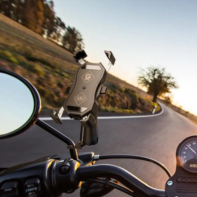 

Motorcycle Wireless Phone Charger Waterproof Bike Phone Charger Wireless Charging Phone Mount Secure Cell Phone Holder Cradle