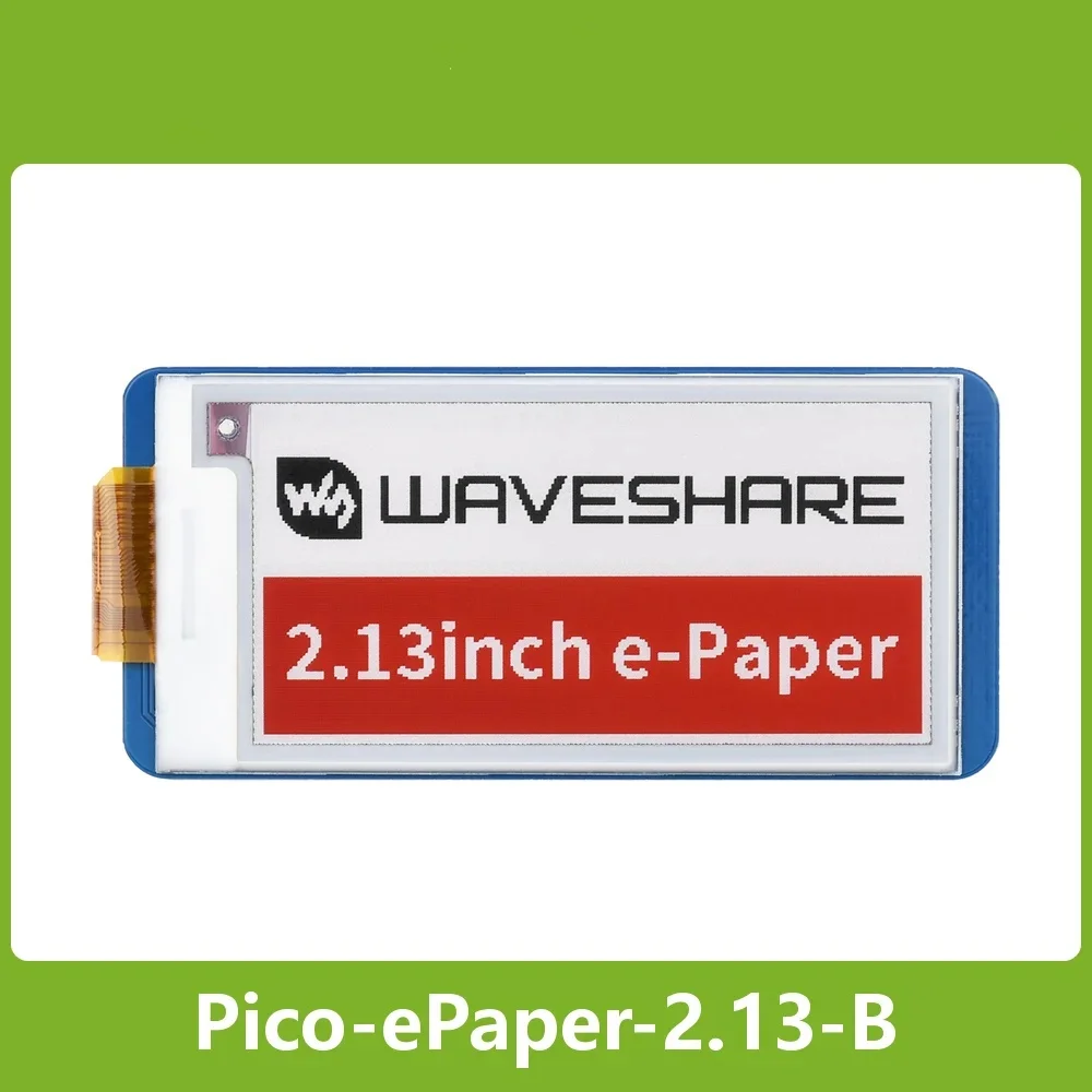 Waveshare 2.13inch E-Paper E-Ink Display Module (B) For Raspberry Pi Pico, 250x122 Pixels, Red / Black / White, SPI Interface