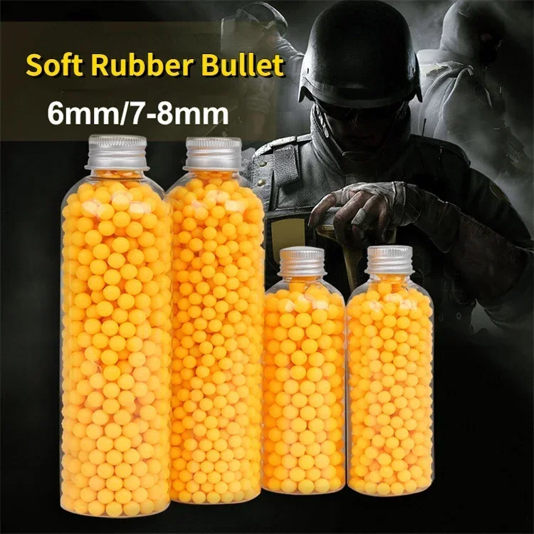 6-8mm Reusable Caliber Paintballs,Airsoft Paintball Balls,Usable Rubber Training Elastic Balls Paint Balls