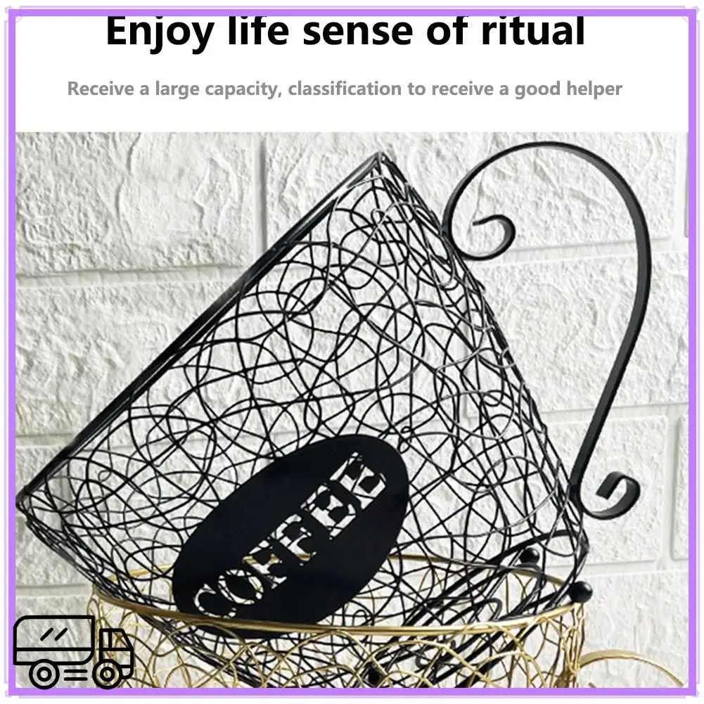 

High Quality Coffee Capsule Universal Storage Basket Coffee Cup Basket Coffee Pod Organizer Holder Black For Home Cafe Hotel