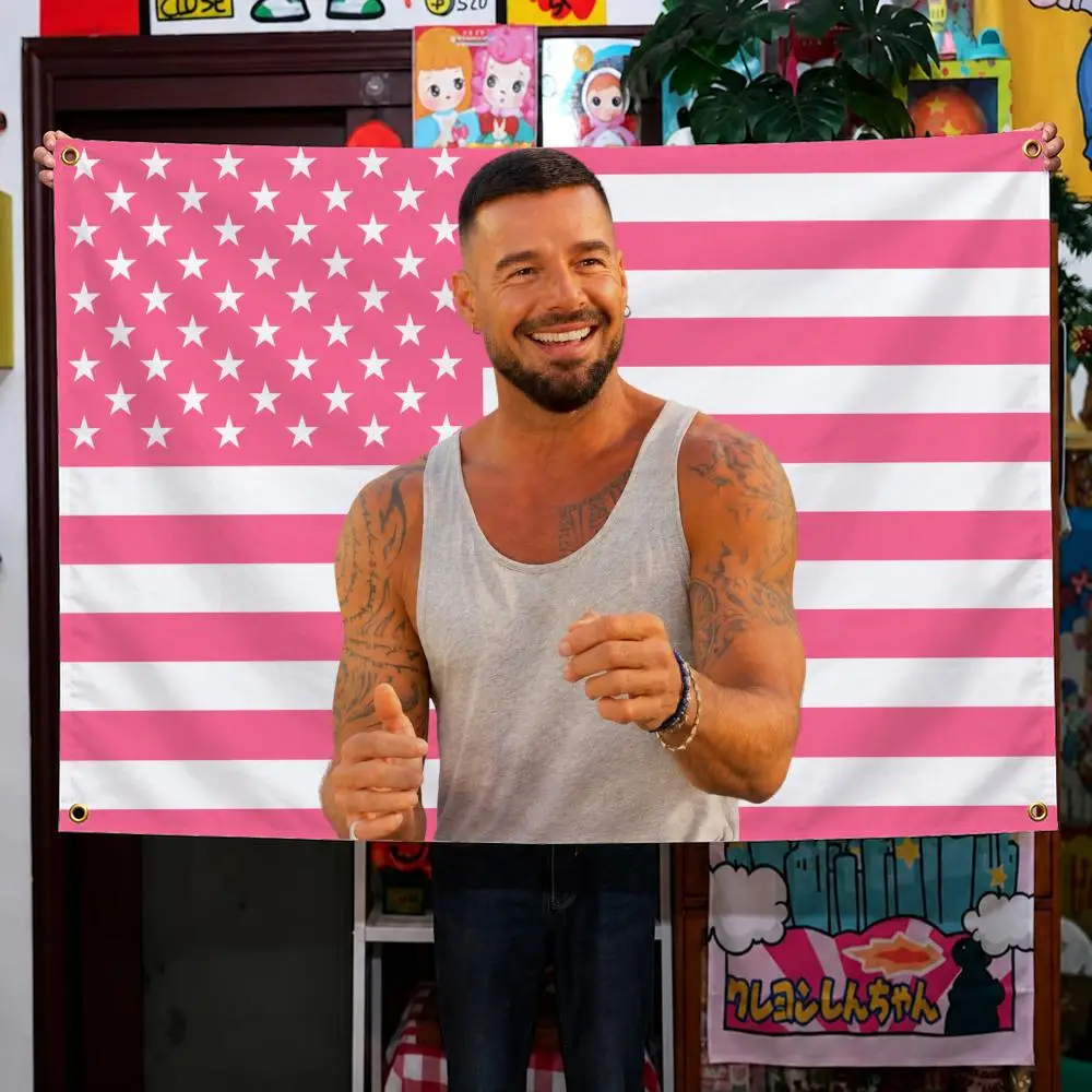 Singer Ricky Martin King Of Latin Pop Flags Wall Hanging Background Flag Wall Decor Banners for Outdoor Bedroom Dorm Room Decor