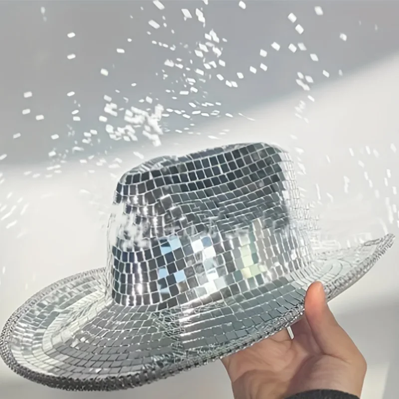 Men's and Women's Outdoor Performance Crystal Glass Performance Hat Cowboy Hat Party Prom Hat Magic Cap