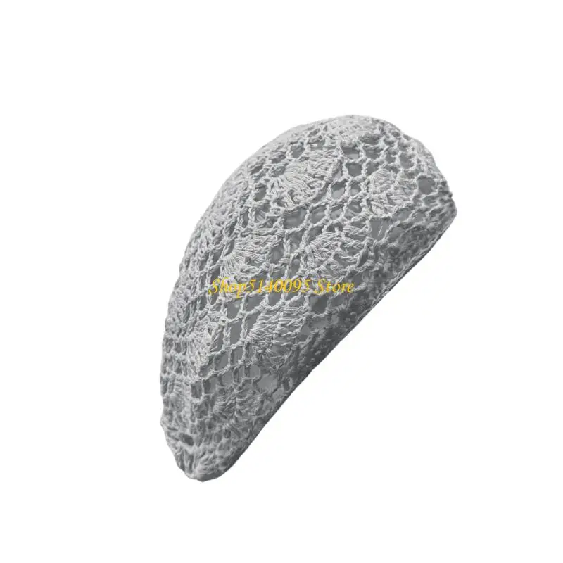 

DXAE вязаный крючком берет, шапка из смеси хлопка и льна, дышащий вязаный крючком берет, шапочки для женщин