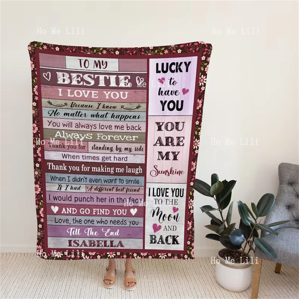 Friends Gifts Personalized Blanket Gift For Women To My Bestie Throw Blanket Friendship Custom Christmas Gifts