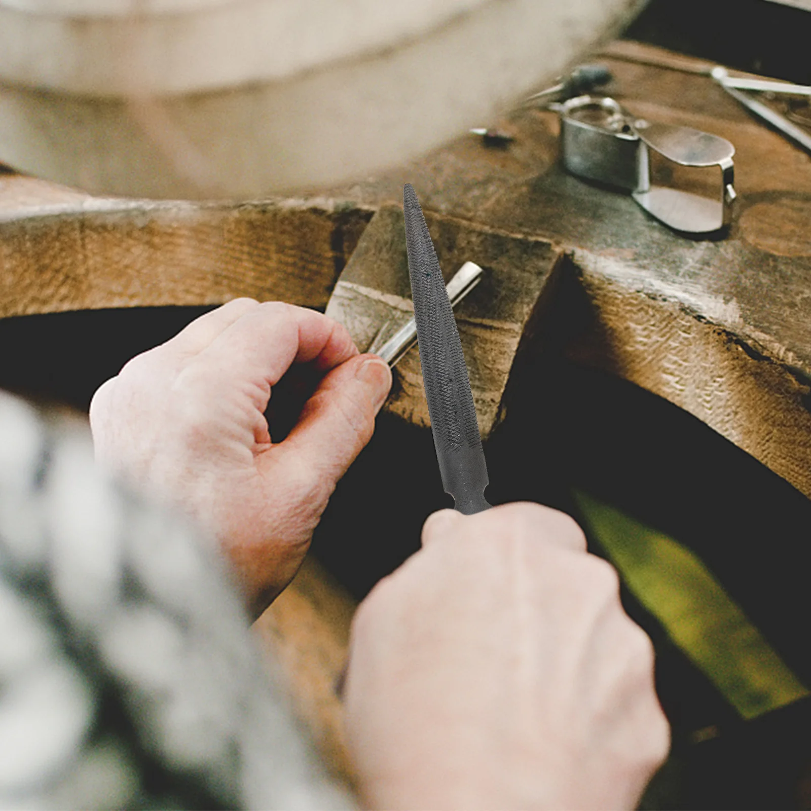 

Double Ended Wax File Durable Steel Half Round Carving Tool For Jewelry Making Woodworking Repair Projects