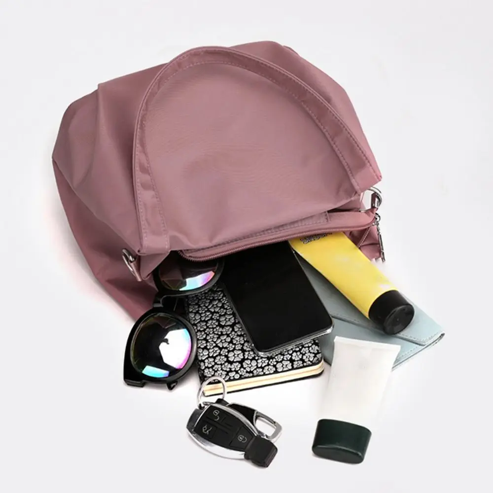 

Fashion Nylon Shoulder Bag Casual Large Capacity Underarm Bag Solid Color Waterproof Lightweight Tote Handbag Women Girls