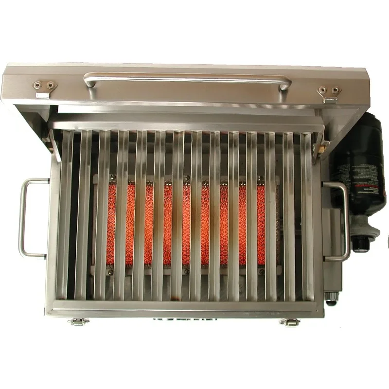 Large Capacity Portable Infrared Propane Gas Grill, Stainless Steel Mounting Adapter Plate and Grid Scraper for Outdoors