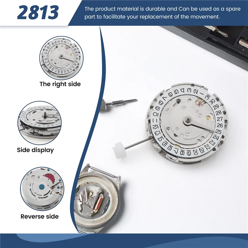 A13E-2813 Automatic Mechanical GMT Four-Hand Movement, Hour Hand Can Be Adjusted Independently, Watch Accessories