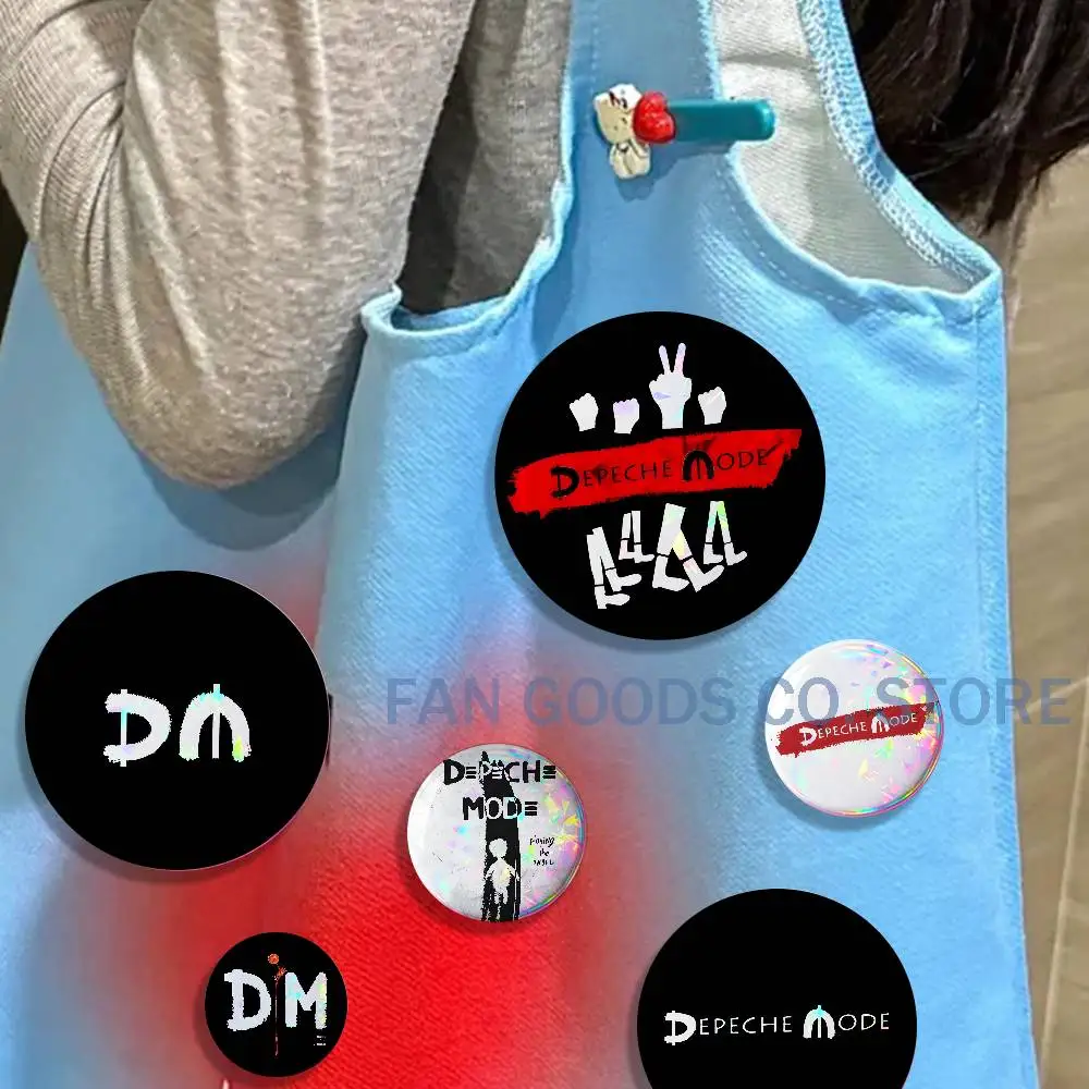 D-Depeche-Mode Band Enamel Pins Funny Cartoon Characters Badge Fashion Jewelry Accessories Round Snap-in Brooch on Backpack