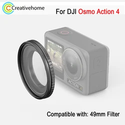 PULUZ 49mm Lens Filter Adapter Ring Frame For DJI Osmo Action 4 Camera Metal Filter Holder Accessories