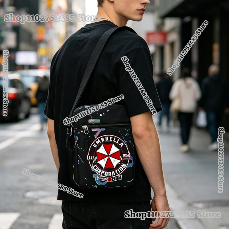 Movie R-residents Evils Shoulder Bag Anime Cartoon Sling Crossbody Bags Umbrella Corporation Women Men Mobile Storage Handbag view 2