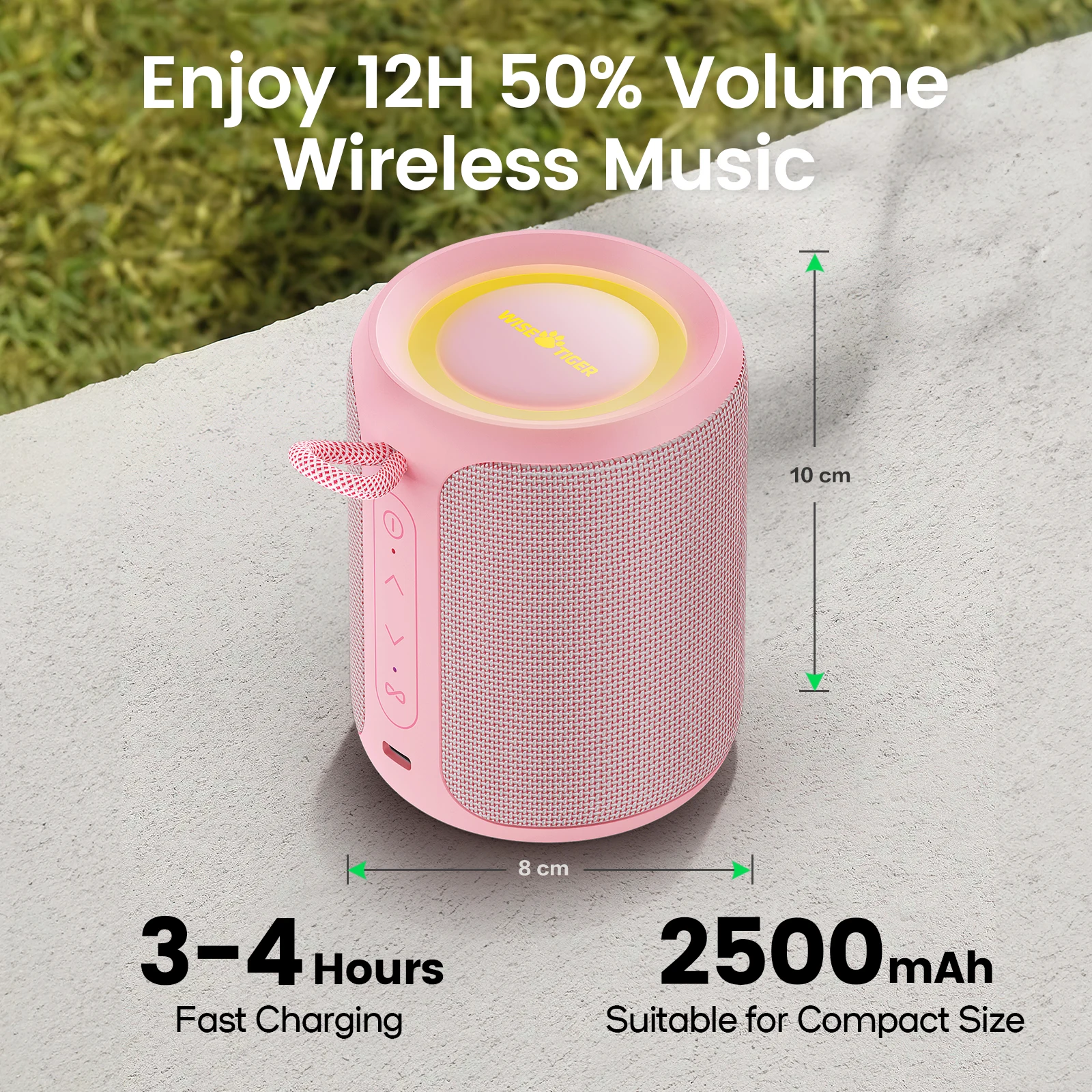 WISETIGER P1S Mini Portable Speaker IPX7 Waterproof Sound Box Bass Boost TWS Connection BT5.3 15W RGB Lights Best Gifts Speakers