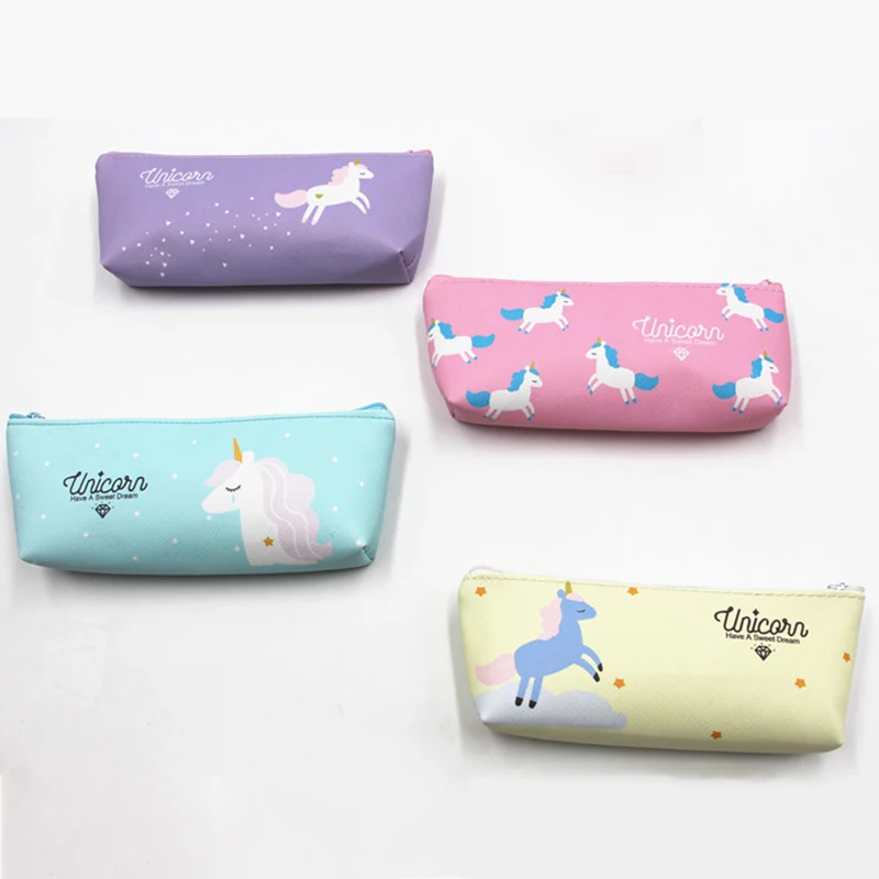 5 Pcs Cute Girl Pen Bag Unicorn Dream Series Pen Bag Creative Small Fresh Pencil Box Children's Pencil Box Small Makeup Bag