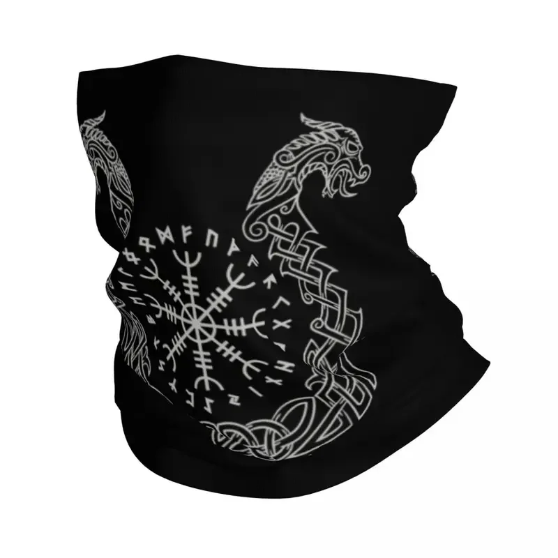 Viking Helm Of Awe Winter Headband Neck Warmer Men Women Ski Camping Tube Scarf Norse Compass Face Bandana Gaiter